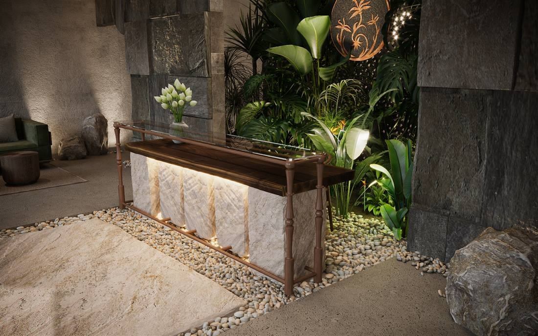Quầy đón khách bằng đá tự nhiên